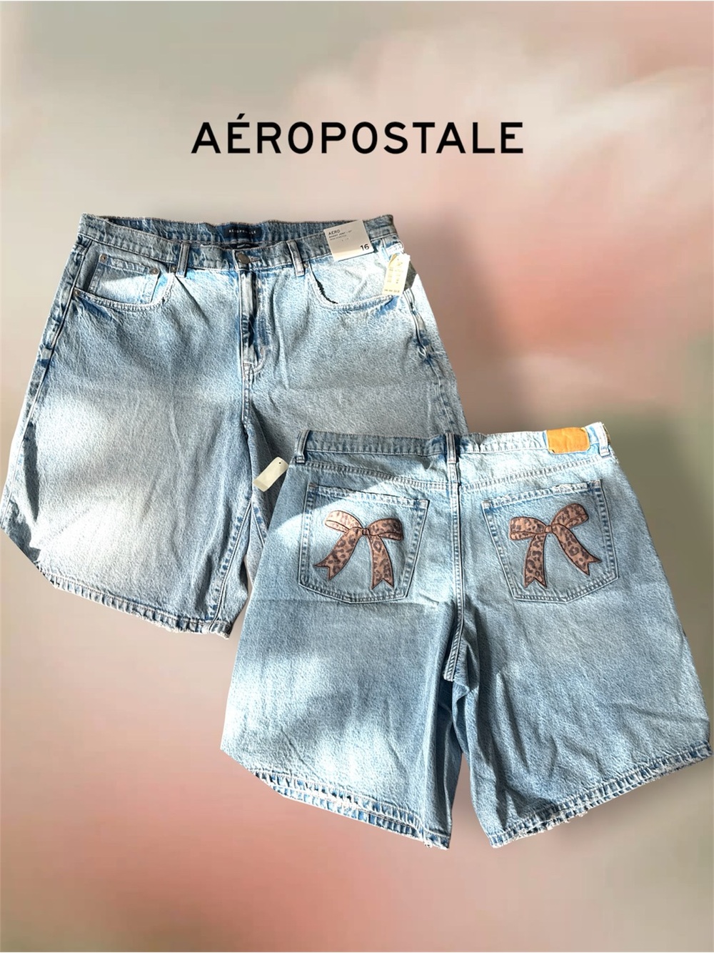 BNWT Aeropostale Baggy Jort — Size 16 🎀🩵
